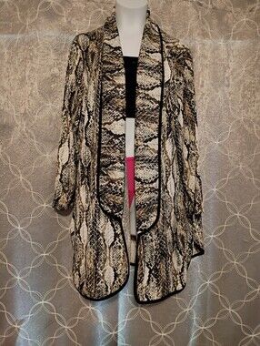Shimmery Snake-Print  Cardigan Sweater~